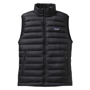 Patagonia - Men's Down Puffer Quilted Black Zip Front Sweater Vest - XL